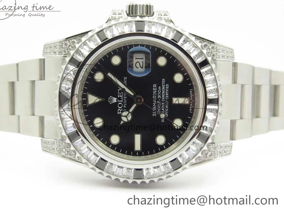 Edition Bezel On GSF SS Diamond SS Black Best Bracelet A2824 Black Dial Submariner 0116